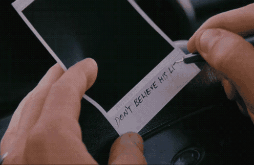 Memento — don't believe his lies