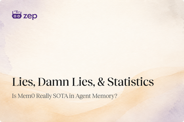 A blog post titled Lies, Damn Lies, and Statistics: Is Mem0 Really SOTA in Agent Memory?